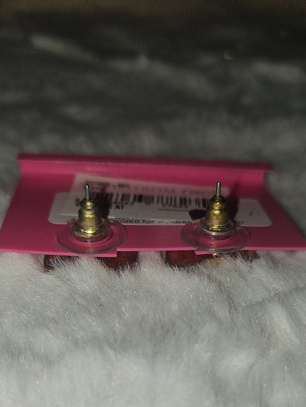 Betsey Johnson Pink Bow Earrings with Pink Rhinestones - Picture 3 of 3